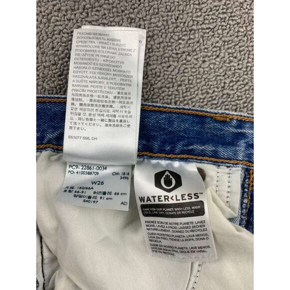 Levi's Wedgie Premium Jeans Women 26 Blue Denim Waterless Stretch Button Fly - Picture 11 of 13